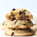 Peanut Butter Chocolate Chip Cookies with melty chocolate chips